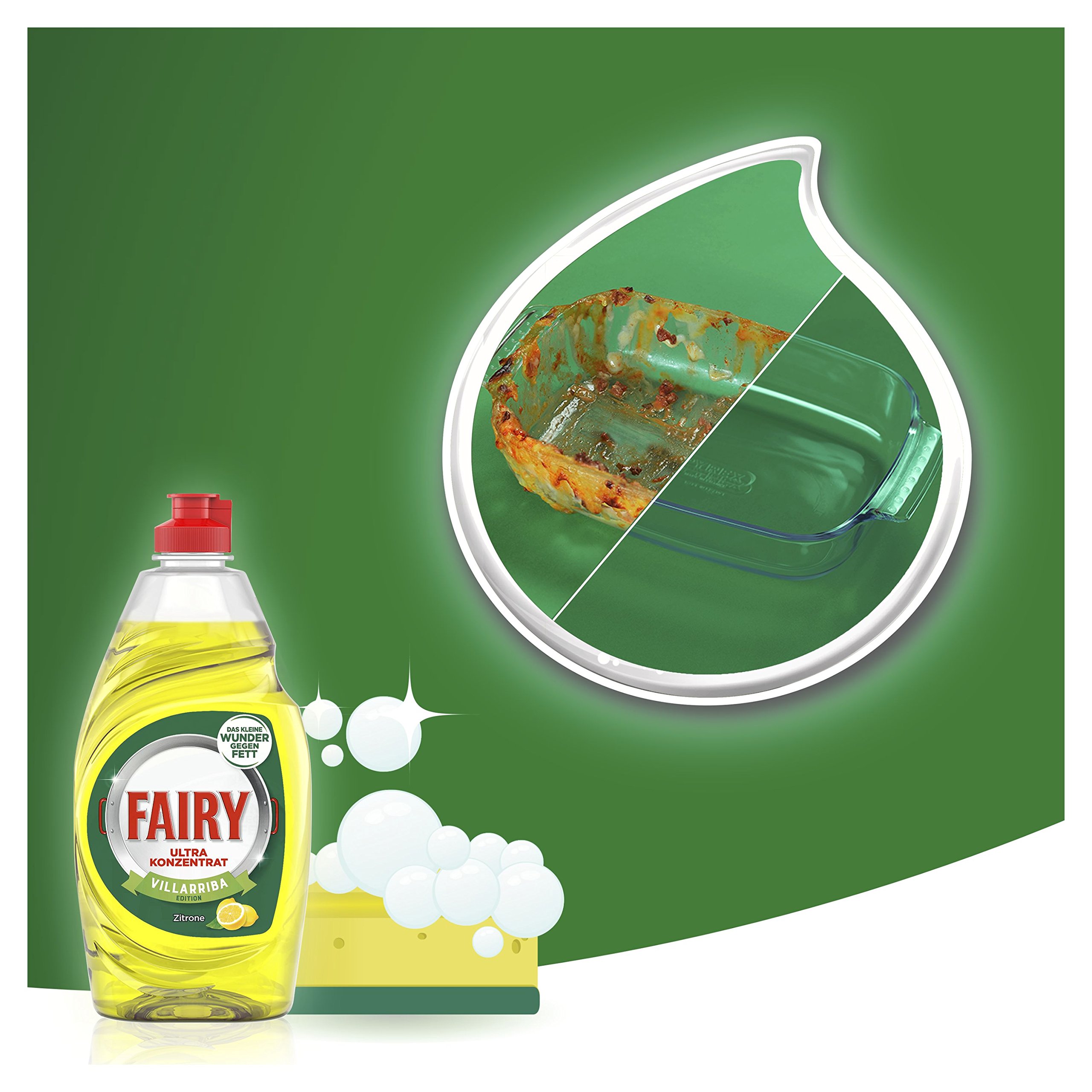 Fairy Limón Ultra concentrado mano de detergente para lavavajillas (Pack de 10, 10 x 450 g)