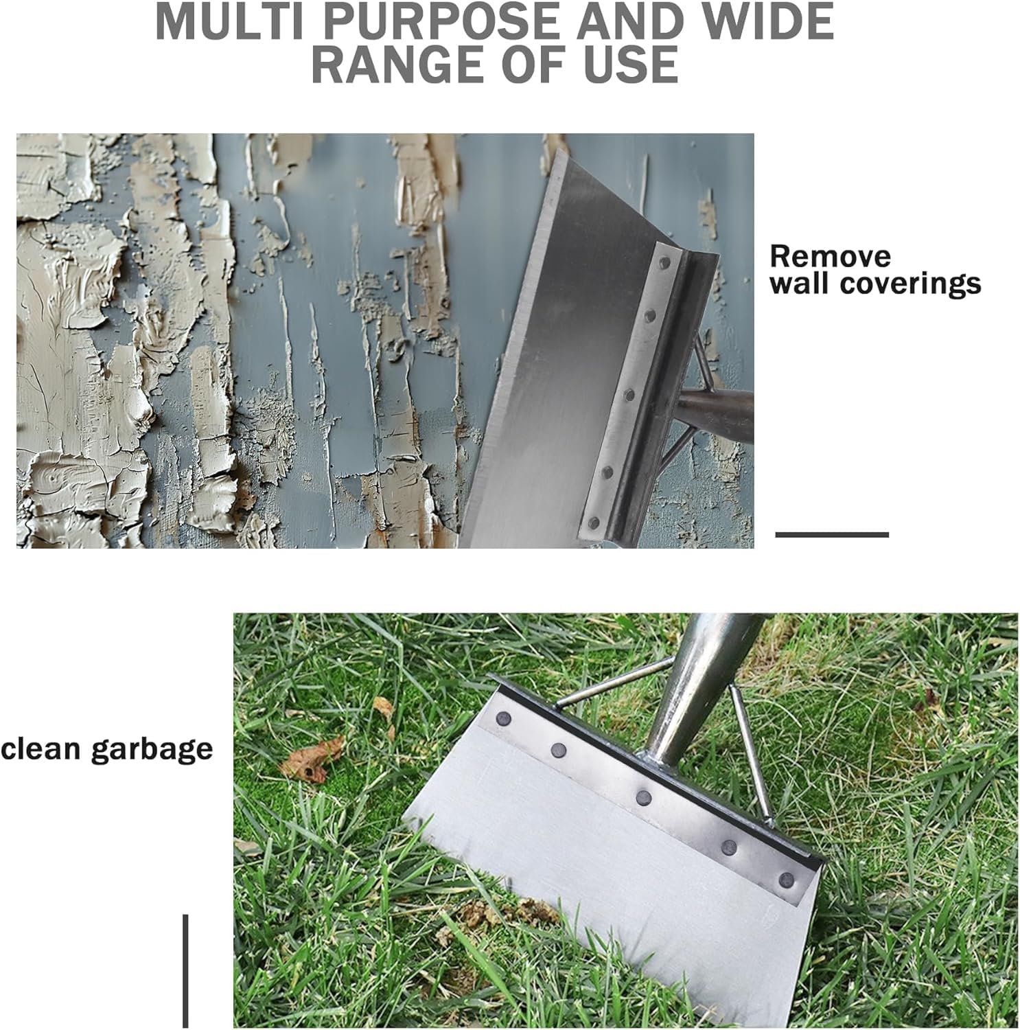 Multifunctional Cleaning Shovel, Landscaping Flat Shovel, Garden Cleaning Shovel, Multifunctional Outdoor Garden Cleaning Shovel for Digging, Lawn Weeding and Trimming (Handle not Included)