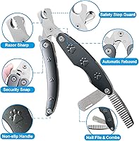 Vista 4 de 【 Venta de ediciones antiguas】 Cortauñas resistente para perros grandes, uñas gruesas 3 en 1, recortadora de uñas profesional para perros, hoja