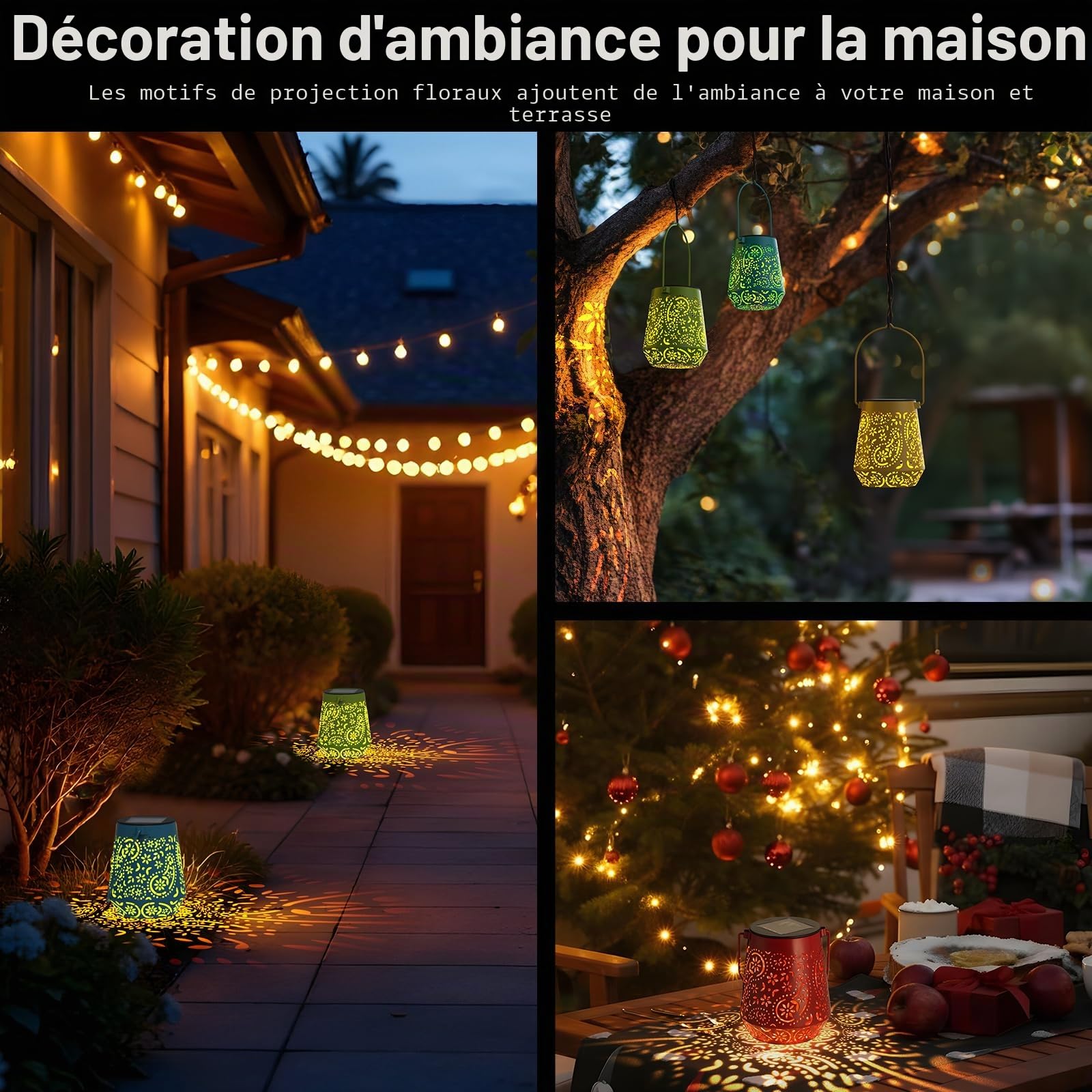 OxyLED Lanterne Solaire Exterieur Jardin IP44 Imperméable 4 Couleurs Lampe Solaire Decorative
