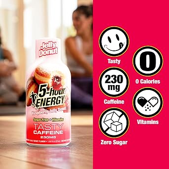 5-hour ENERGY JELLY DONUT Flavor, 6 Count, Extra Strength Energy Shot