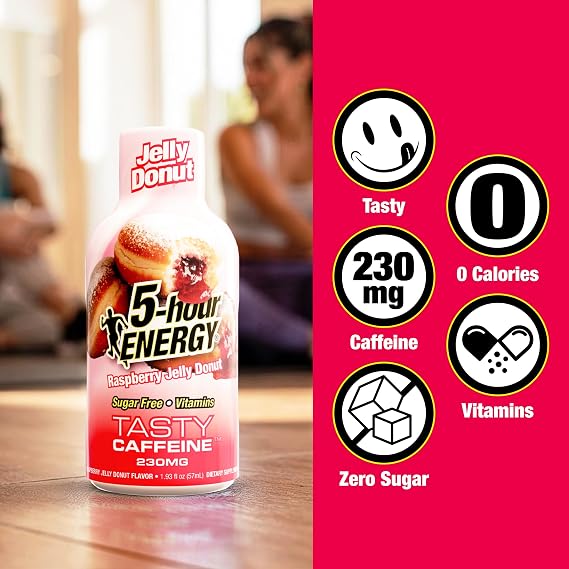 5-hour ENERGY JELLY DONUT Flavor, 6 Count, Extra Strength Energy Shot