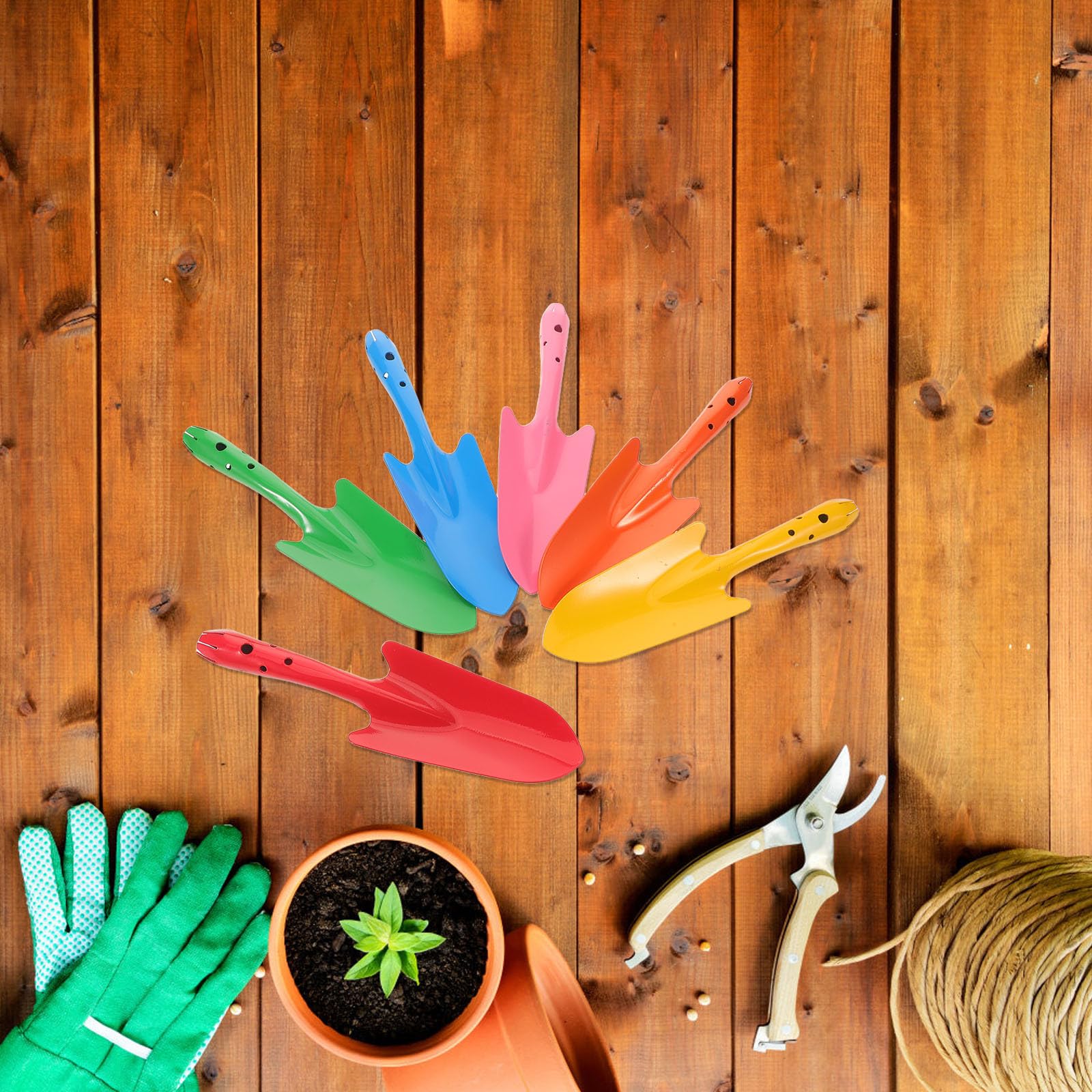 18 Stück Kleine Gartenschaufel aus Eisen mit Ergonomischem Griff und Verschleißfest für Gartenbeete und Erde im Außenbereich und Beim Pflanzen zu Hause