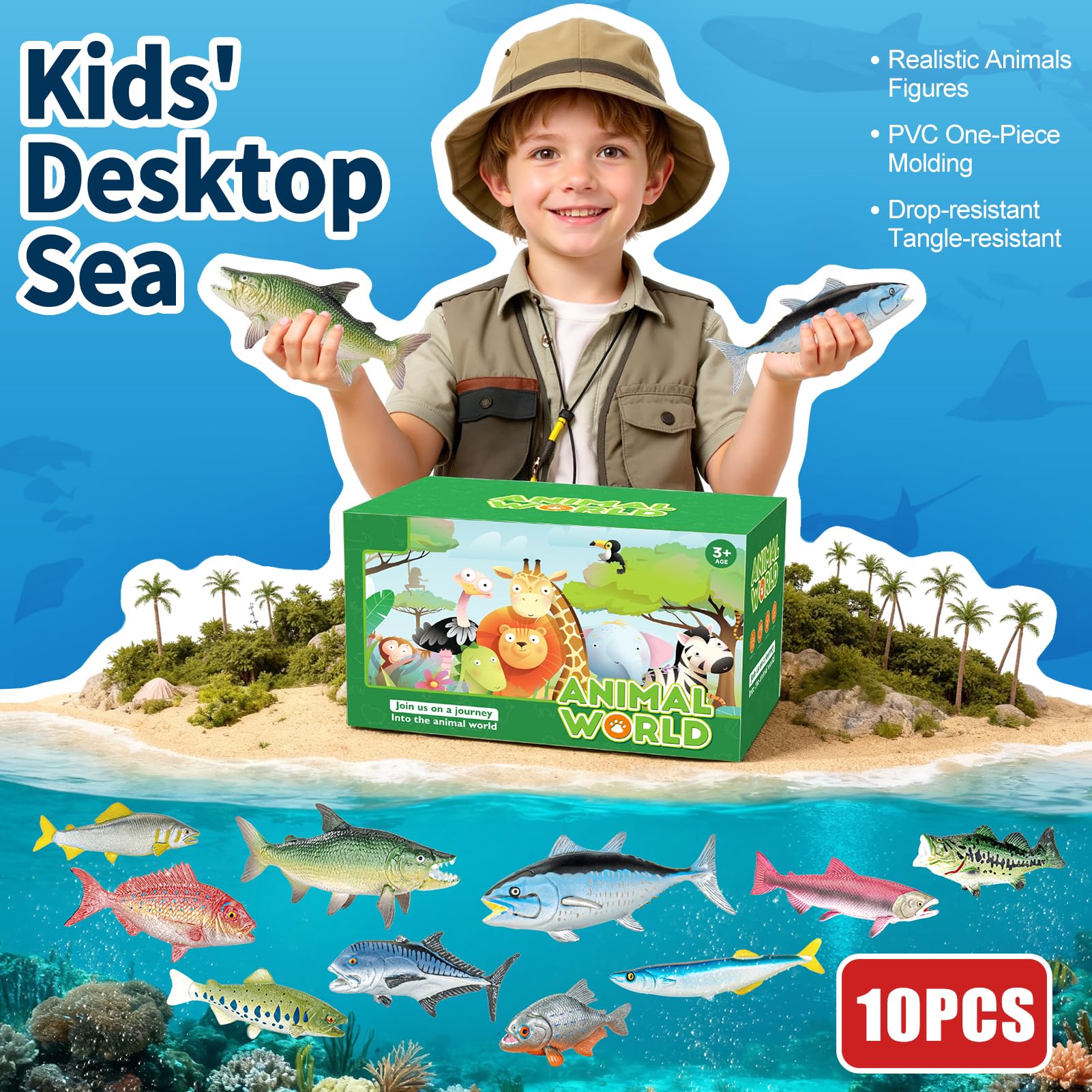 Ocean Fish Toys - 10 Piece Set for Kids -6