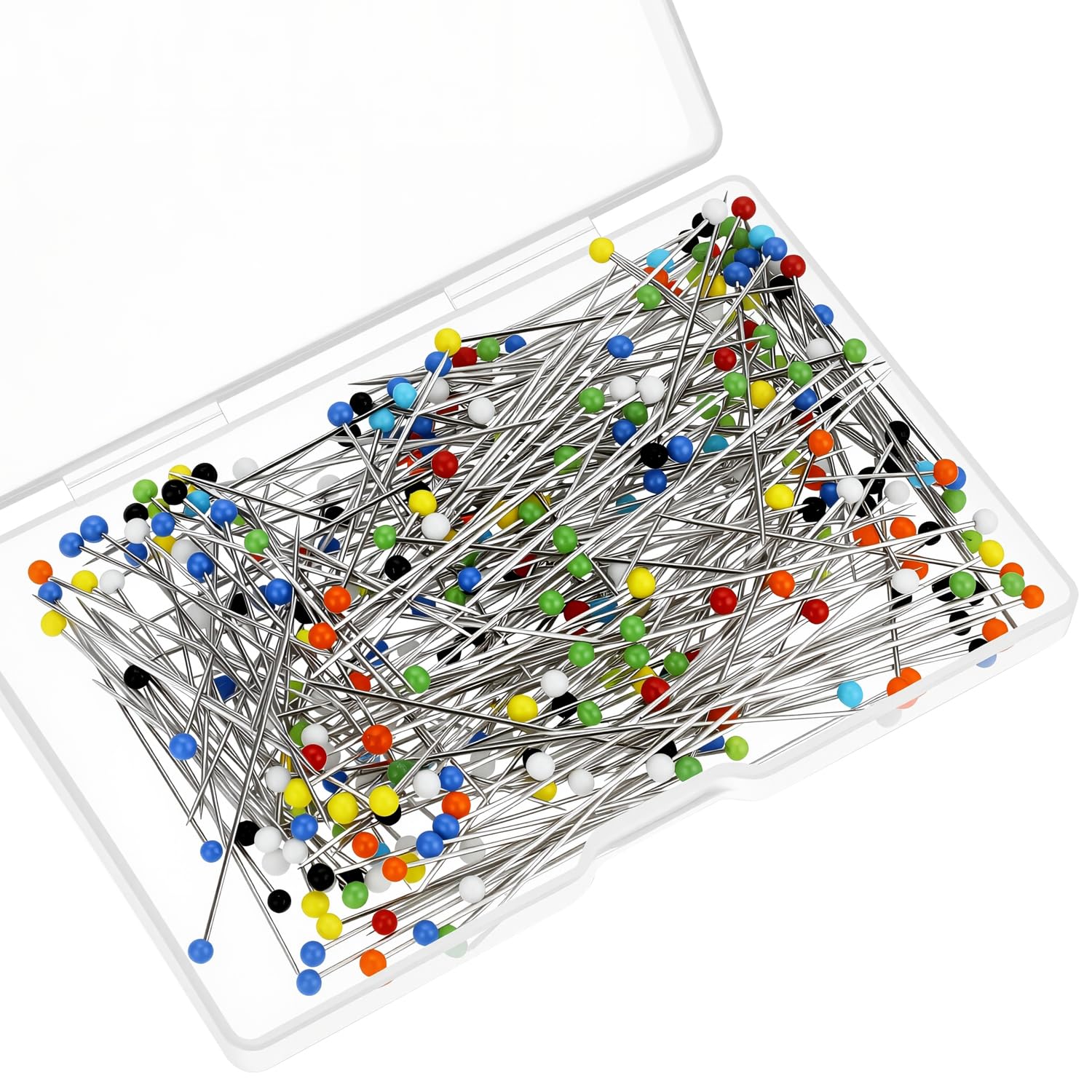 Aruicheng Colored 200Pcs Sewing Pins Long Pin Sewing Straight Dressmaking Pins For Dressmakers Quilting Pins With Glass Coloured Heads Accessories For Fabric Clothes Dress Making Jewelry Diy Decoration