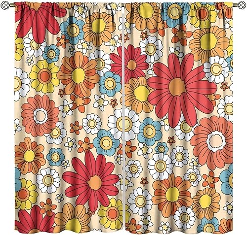 Miniatura 16 de Cortinas amarillas groovy retro de los años 70, abstracto, amarillo, retorcido, moderno, geométrico, textura ondulada, tratamiento de ventana para