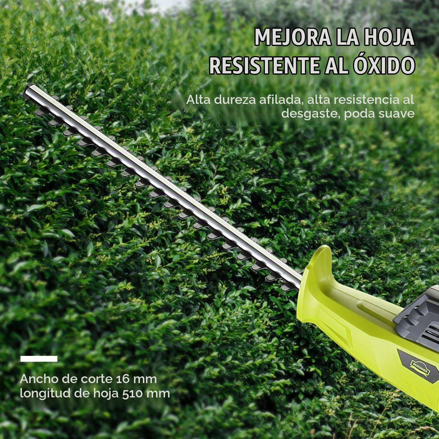 DEWINNER - Cortasetos inalámbricos telescópicos, multifunción, 2 baterías 20 V 2,5 Ah, Cargador, Longitud de Hoja 46 cm, Correa de Alcance..