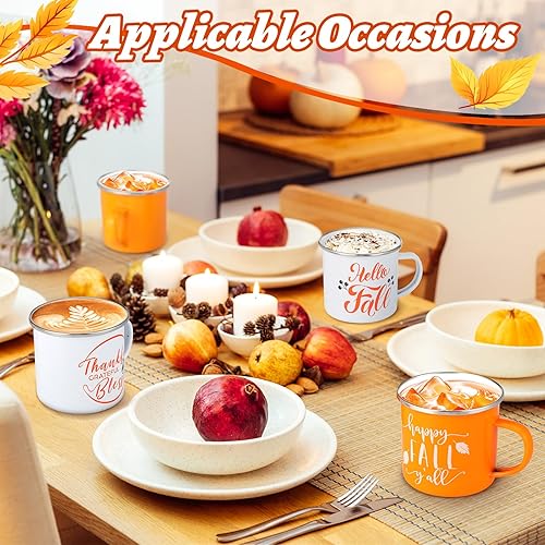 Miniatura 7 de 9 tazas de café de Acción de Gracias de 12 onzas, taza de café esmaltada de otoño Thankful Blesed, taza de café para campista al aire libre, taza de