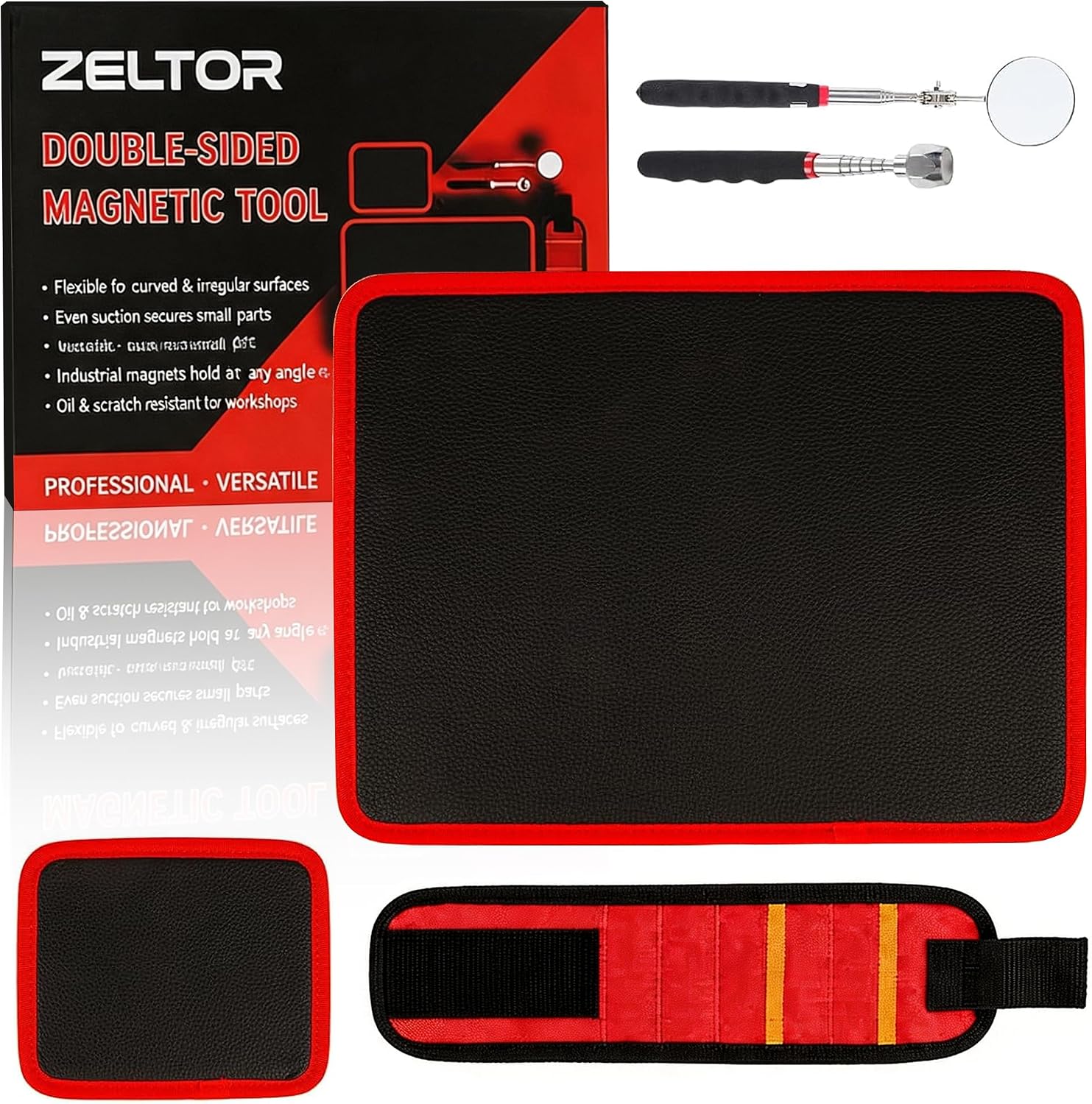5PC Magnetic Tool Mat, 2-Size Parts Organizer,Non-Slip