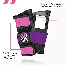 80Six Kids Multi-Sport Pad Set with Wristguards, Elbow Pads, and Knee Pads, Pink Purple, Small/Medium - Ages 8+