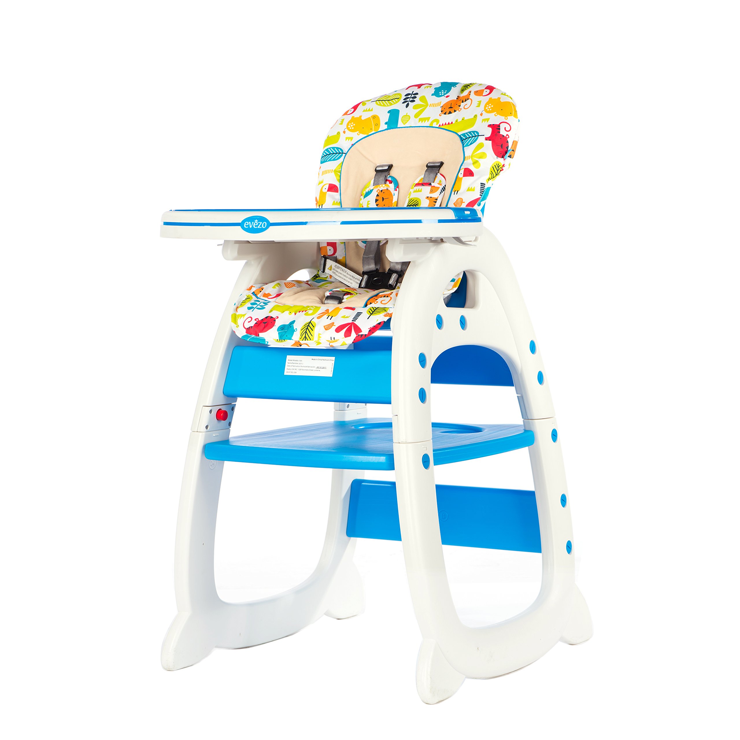 Evezo 6251A 3-in-1 Baby High Chair, Booster Seat, Desk and Chair Set, Ocean Blue (625-1-B)