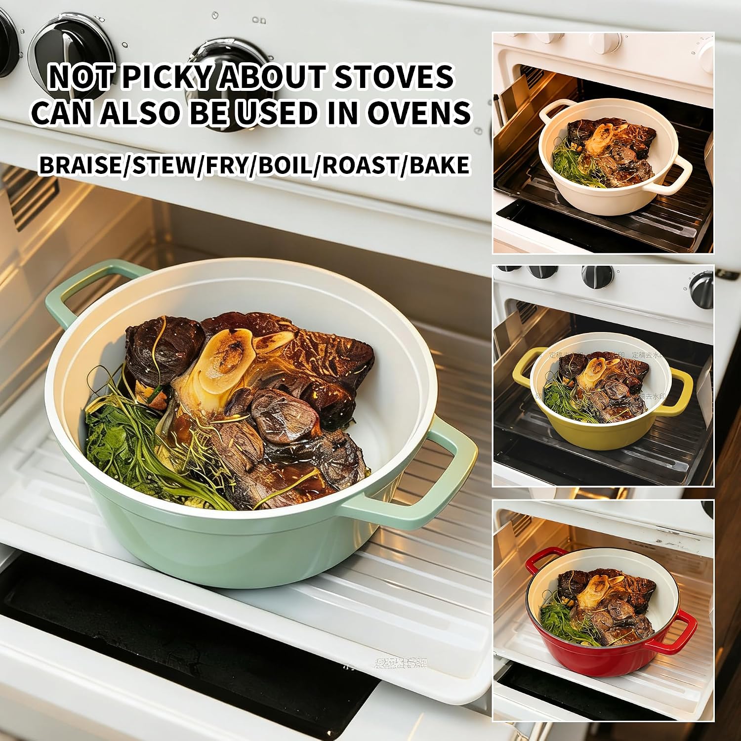 2.9QT Aluminum Dutch Oven Pot with Lid, Lightweight Casserole Dish, Compatible with Induction, Gas & Electric Stovetops, Nonstick Stew Pot for Braising, Roasting, Soup & Bread Baking