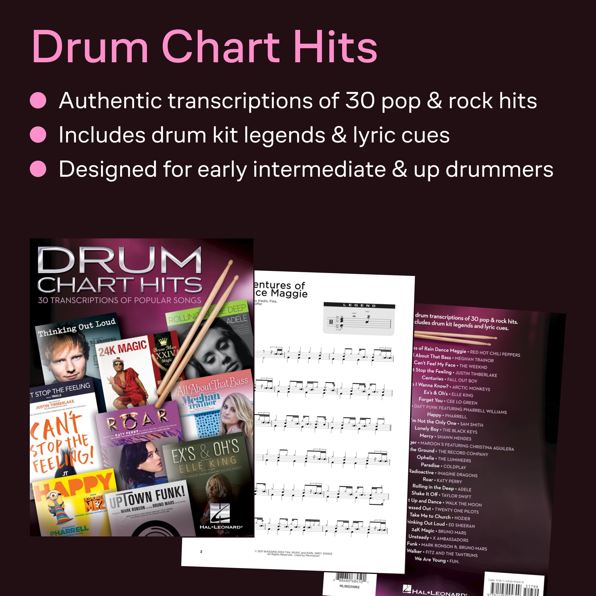 Drum Chart Hits: 30 Transcriptions of Popular Songs
