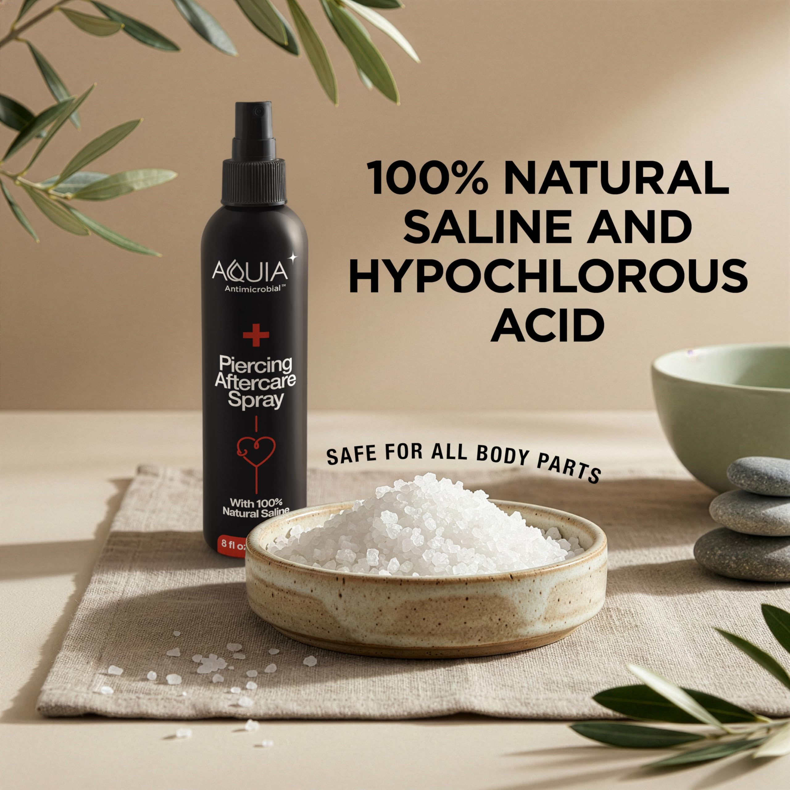 Piercing Aftercare Spray | Ear Piercing Cleaner 8oz | Saline Spray for Piercings; Saline Solution for Piercings; Aftercare of Pierced Ear, Septum, Belly, Nose, Body; Pierce Cleaner Salt Mist Solution - 5