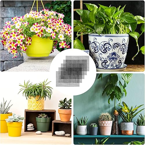 Miniatura 7 de 5 almohadillas de malla de plástico de 11.8 x 7.8 pulgadas, malla de plástico para bricolaje, para maceta, rejilla inferior, rejilla de drenaje de