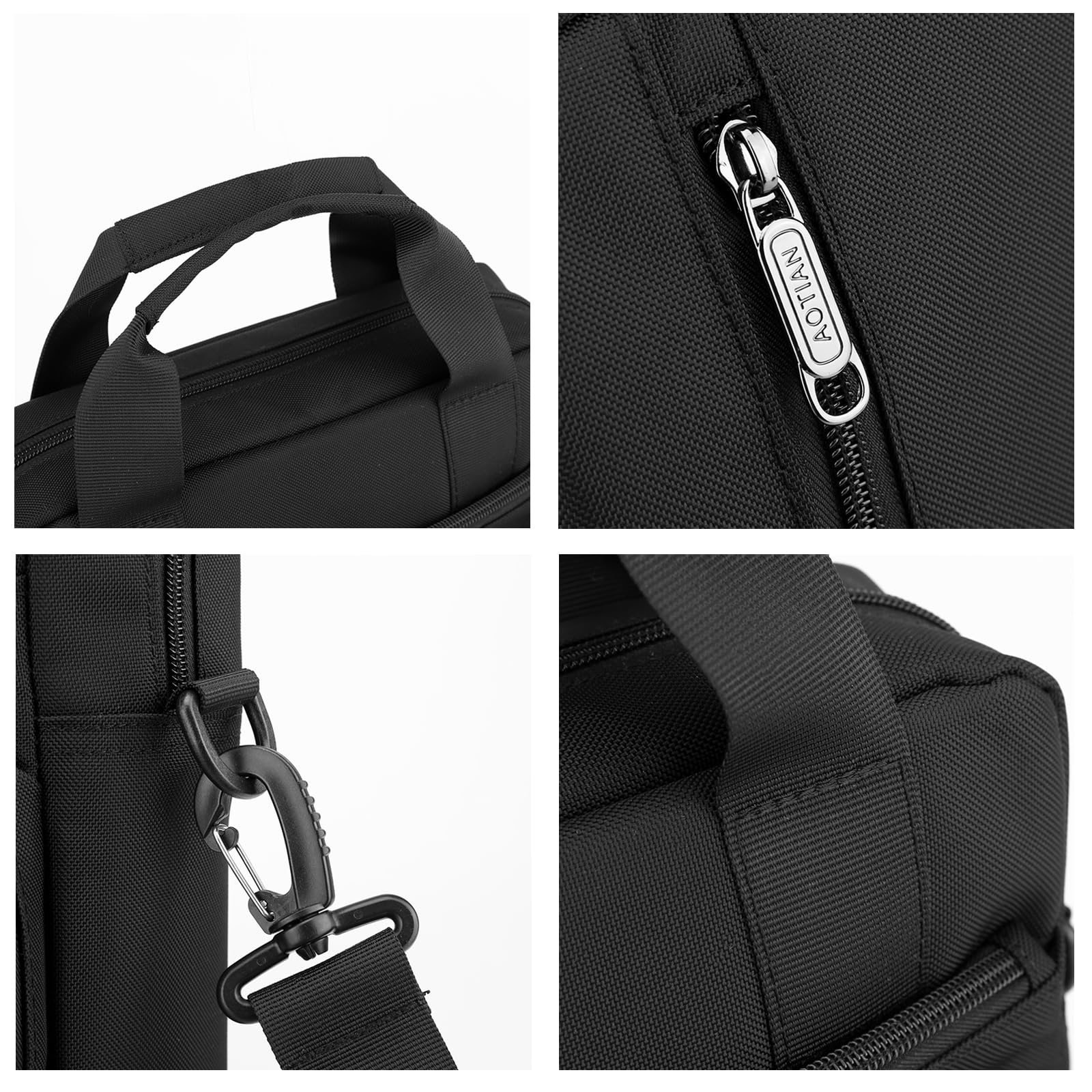 zhongningyifeng Borsa messenger da uomo per computer portatile da 13 pollici Oxford grande borsa a tracolla Business impermeabile casual nera borsa a tracolla per lavoro viaggi all'aperto, nero