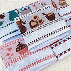 Kit 5 Pano de Prato Atoalhado Felpudo Excelente Qualidade Tamanho Grande 46x70 cm