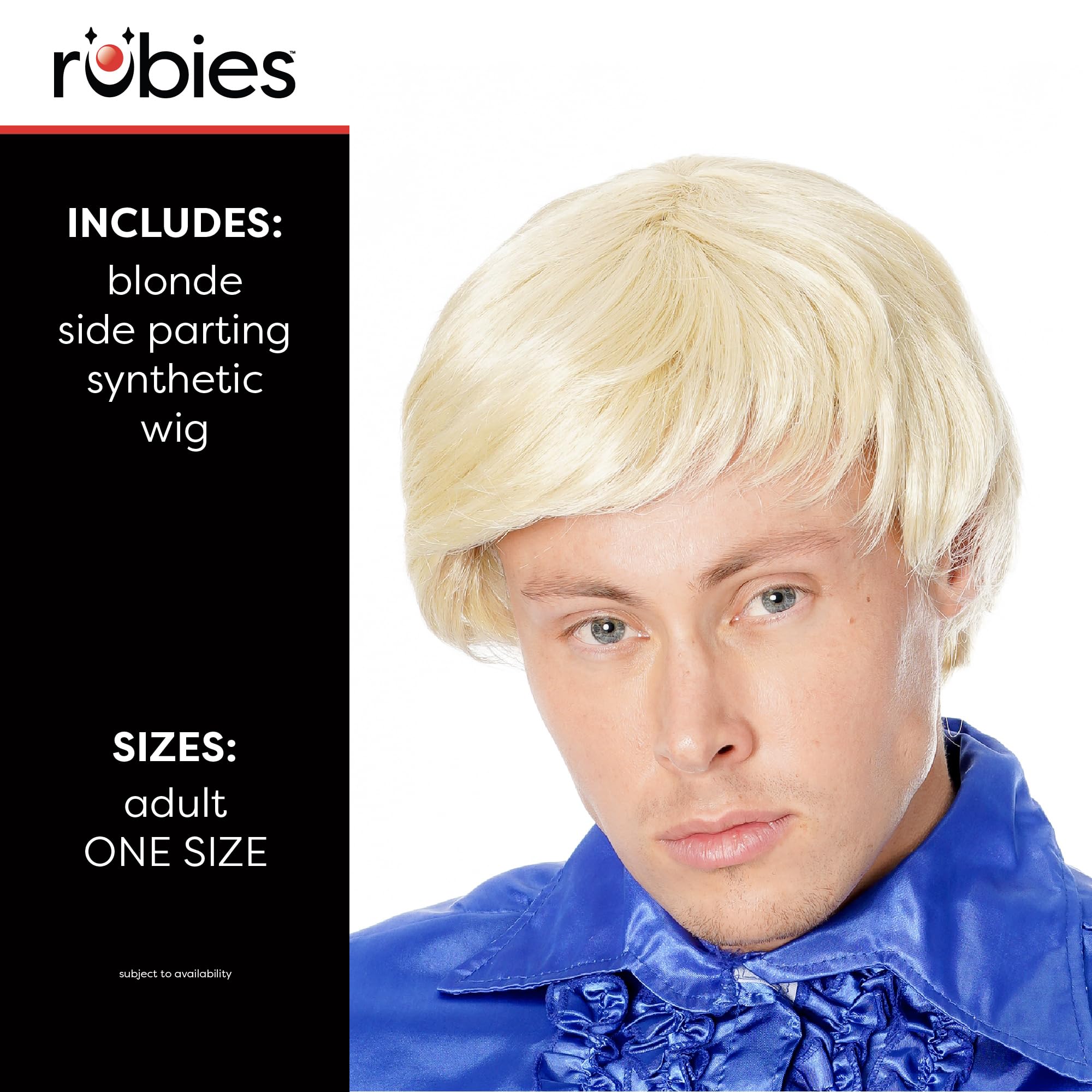 Bristol Novelty Mężczyzna. Peruka blond z bocznym paskiem, BW466, wielokolorowa, jeden rozmiar