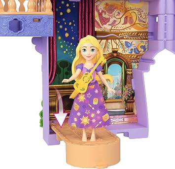 Mattel Disney Princess Rapunzel Storytime Stackers Doll House Playset | Posable Rapunzel Small Doll w/ Removable Skirt, Pascal Animal Figure & 7 Accessories, Inspired by Disney Tangled, JDP61