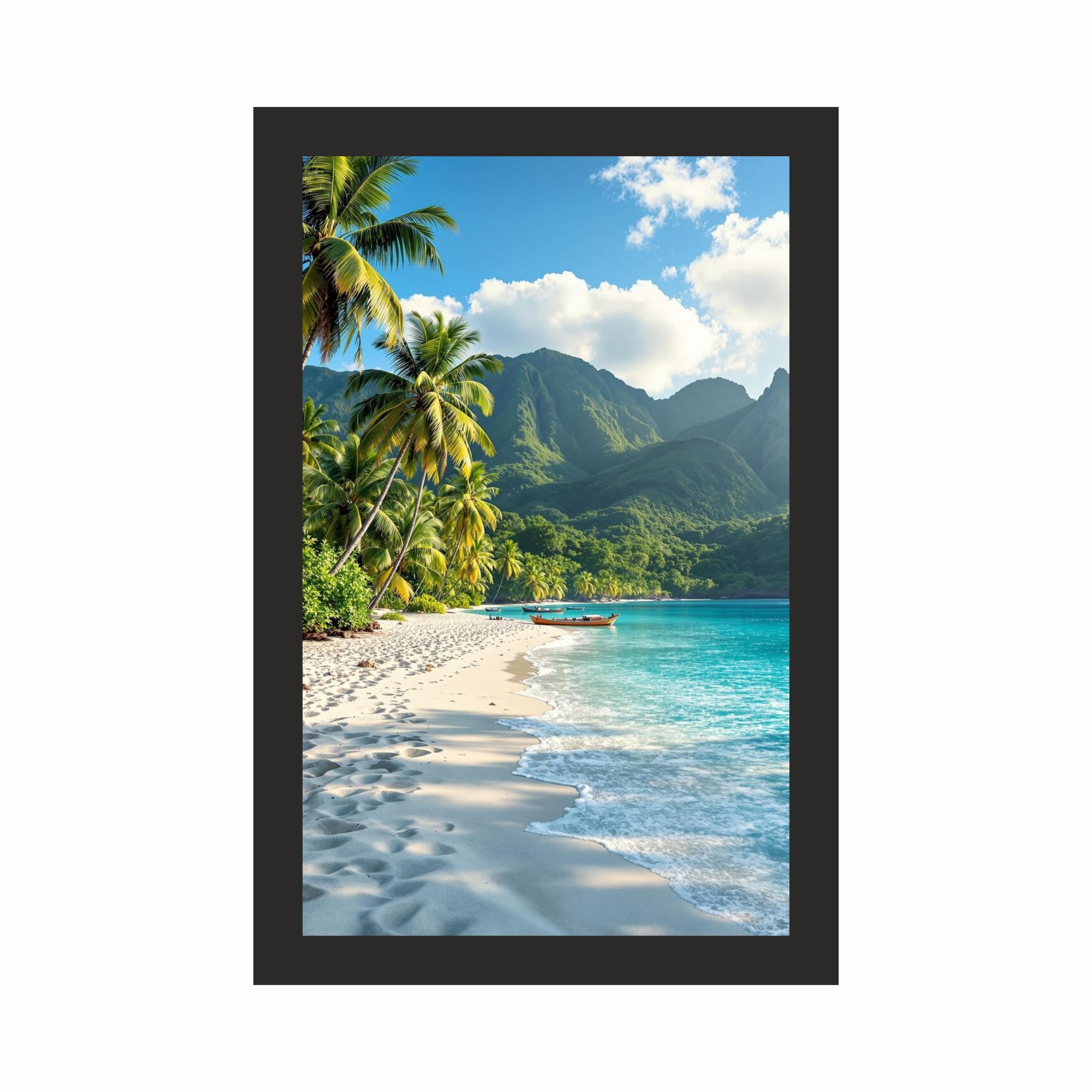 Tropical Beach Landscape Wall Art Frame 12x18 Inch – view 3