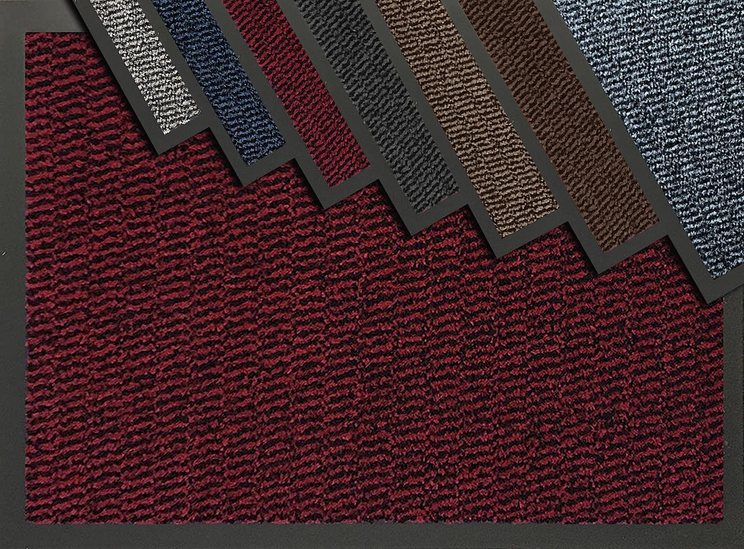 Entrance Door Mat Welcome Barrier Mats Machine Washable Doormats Indoor Outdoor Rug Hallway Runner Non Slip Rubber Floor Mats Shoe Scraper, Kitchen Home Bathroom Office- 80x160cm - Wine Red/Black โ image 1