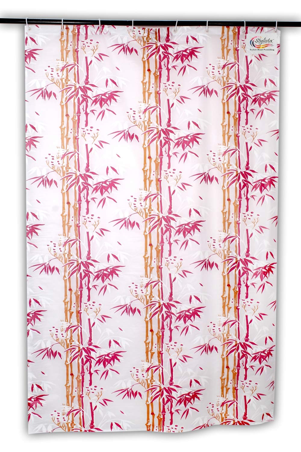 Stylish Pink Bamboo Shower Curtain - 7ft FREE SHIPPING -2