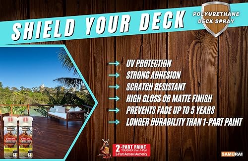 Miniatura 2 de SAMURAI Pintura en aerosol transparente de poliuretano de 2 partes (transparente, paquete de 1 lata)