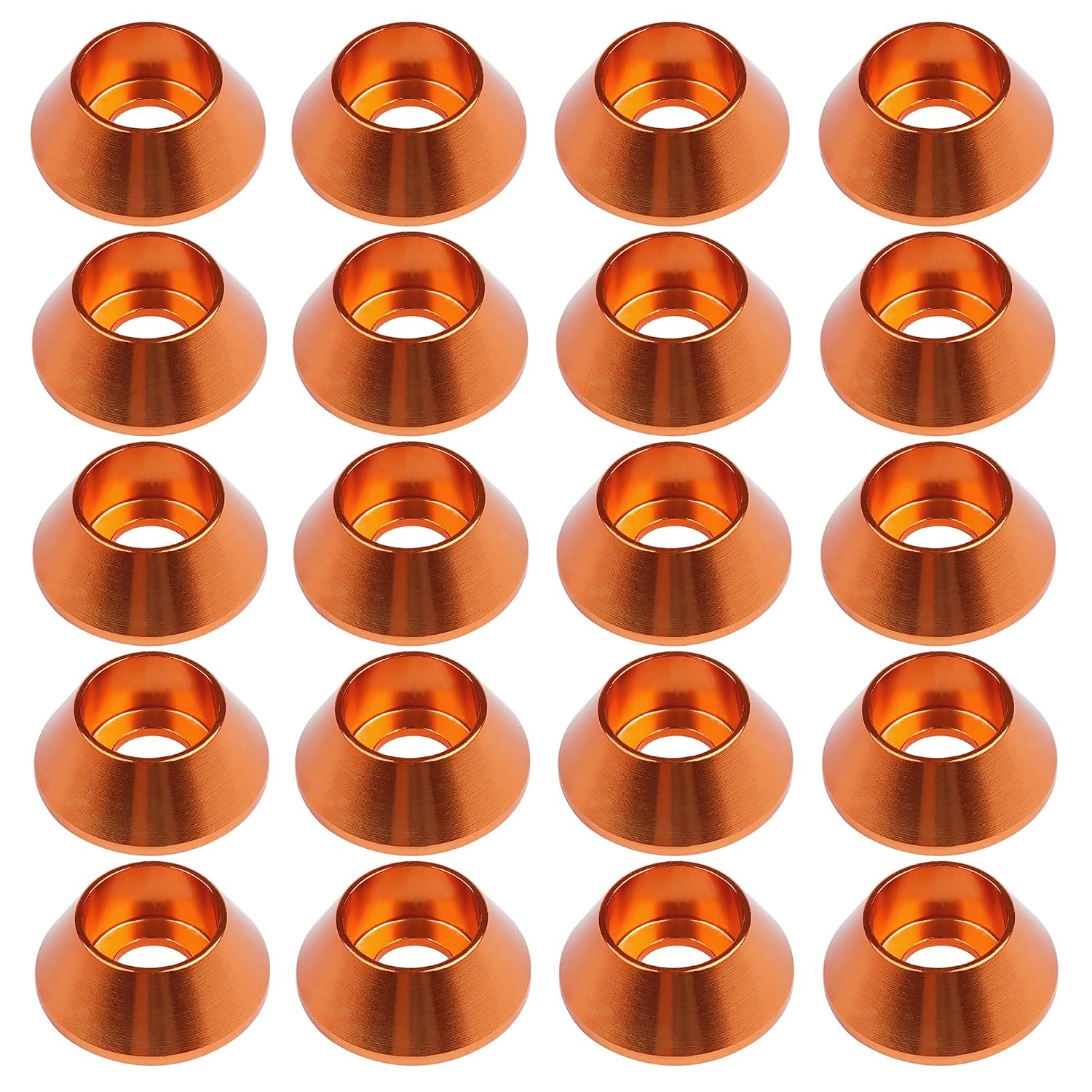 6061 Aluminum Gasket M2 M3 M4 M5 M6 M8 Cylindrical Head Bolt Washers Cup Screws Cap for Drones, Toys, Models, DIY Parts Pack of 20 (Orange, M4)