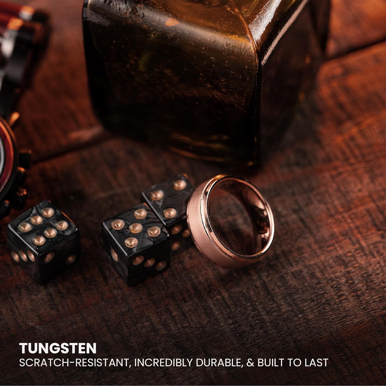 Manly Bands: Men's Rose Gold Wedding Bands and Rings - Made With 14K and 18K Rose Gold - Gift for Men - Free Silicone Ring Included