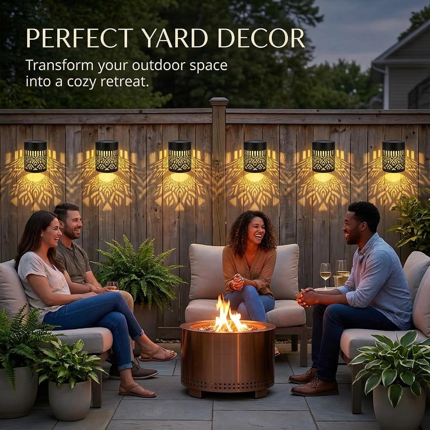 Illuminate Your Yard with Decorative Solar Mandala Lights - Stunning Metal Solar Powered Outdoor Deck Step Wall Lights for a Magical Garden Fence Decor (4)