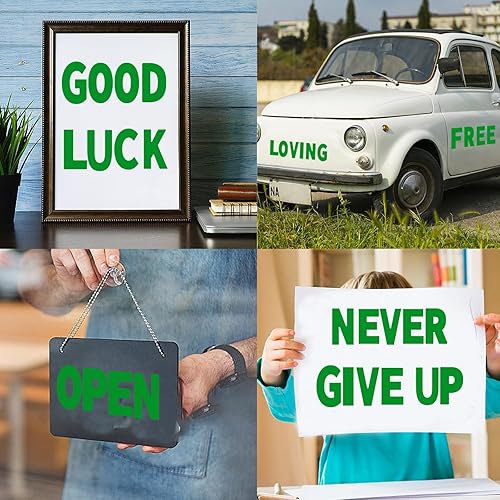 Miniatura 6 de Starboling Calcomanías de letras, 3 pulgadas, 40 hojas de calcomanías del alfabeto verde, calcomanías de vinilo autoadhesivas para números de buzón,