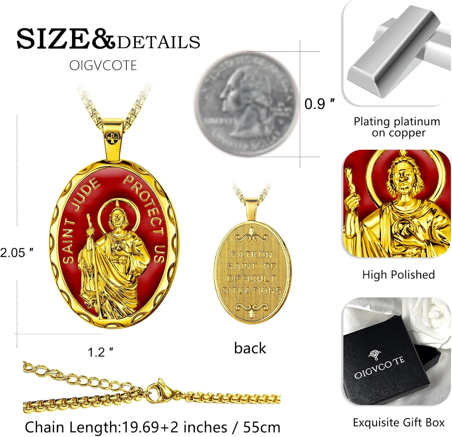 Saint Michael/St Christopher/Virgin Mary Patron Saint Necklace, Gold-Plated Copper Oval Medallion with Bible Verses, Religious Protection Amulet Jewelry for Men Women，Adult Use Only