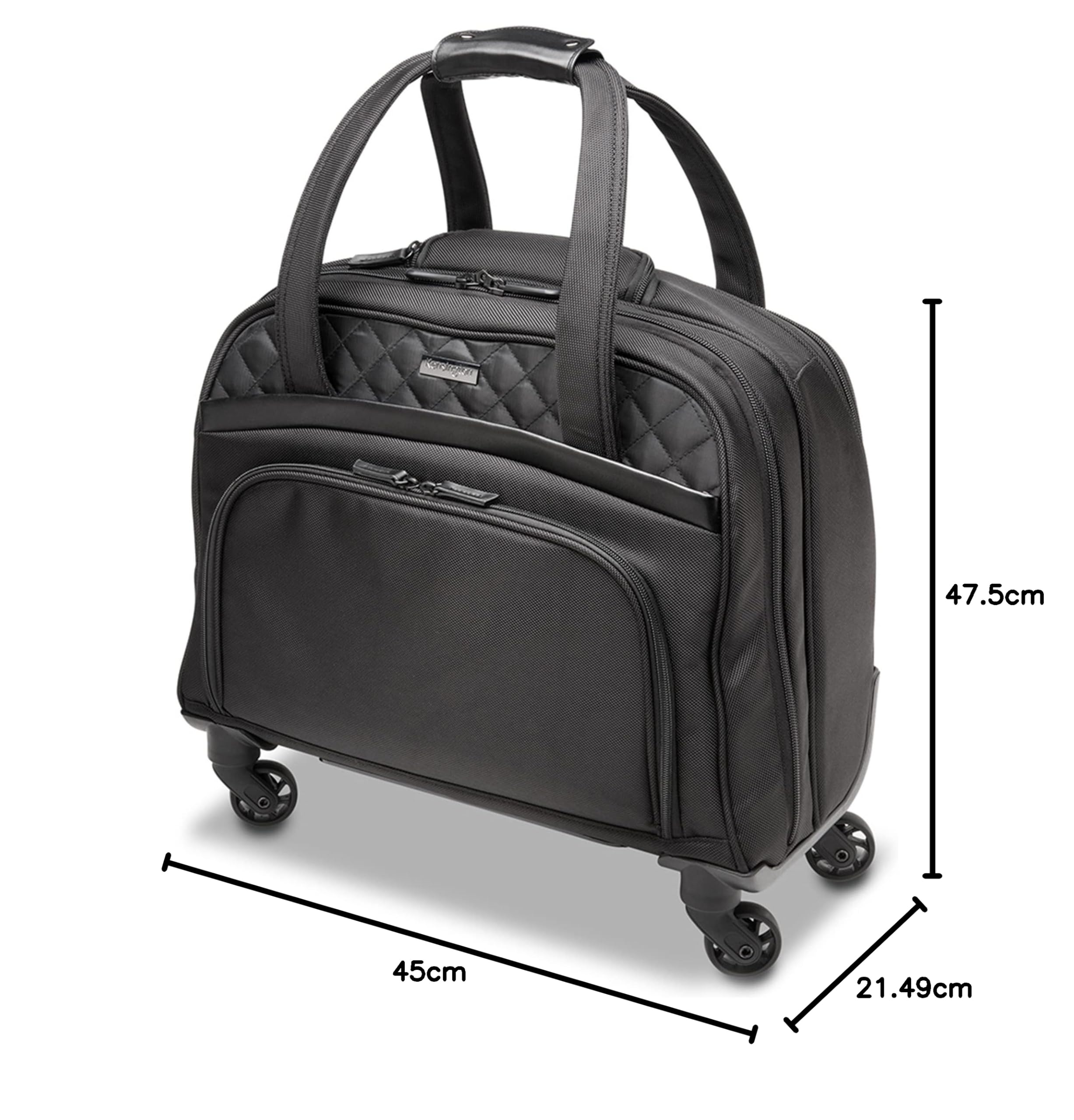 Kensington Sac à Roulettes Contour 2.0 Executive Balance - Pour Ordinateur Portable jusqu'à 15.6", Design Sac à Main, Idéal en Bagage Cabine pour Femme (K60380WW), Noir