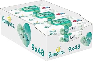Pampers - Aqua pure toallitas húmedas, unisex, 9x48