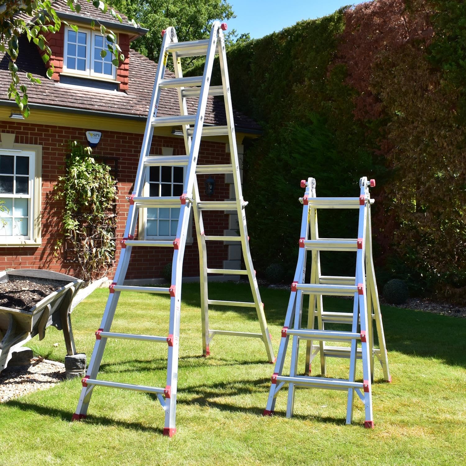 Bps Access Solutions Silver Bps® Telescopic Multi Purpose Ladders | Aluminium Ladder | Step Stair Ladder | 150Kg Weight Rating | En131 Certified | Size: 5.30M