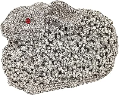 Cute Rabbit Evening Bag Bunny Rhinestone Purse Animal Crystal Clutch ...