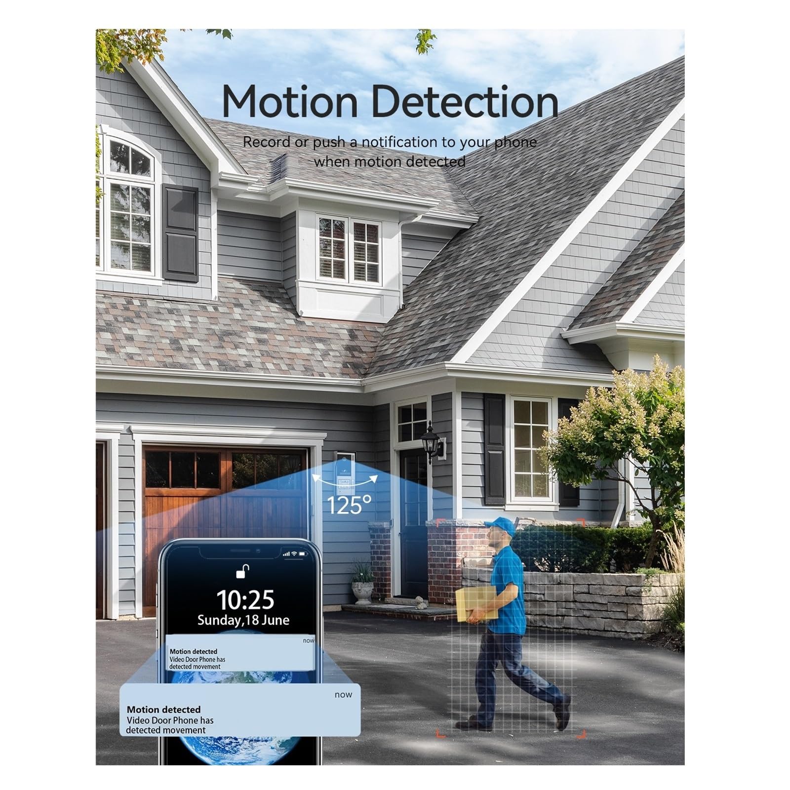 Videocitofono WiFi A 4 Fili, Di Con Campanello 1080P, Touch Screen IP Da 7", Rilevamento Del Movimento, Scheda APP/RFID Protezione Contro Tutte Intemperie(1M1D)