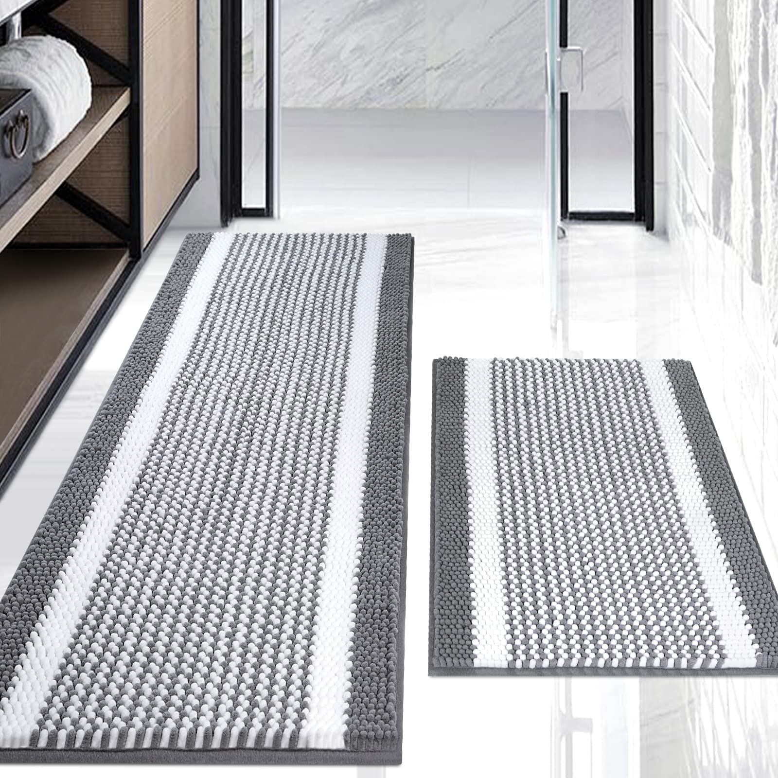 Abilliongo Bathroom Rugs 2 Piece, Bath Mat for Bathroom Non Slip Bath
