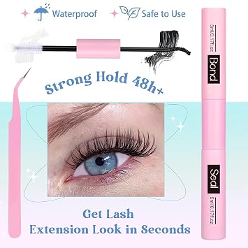 Lash Clusters Wispy 384pcs Eyelash Clusters 8-16mm Cluster Eyelash Extensions Natural Volume Lash Bond and Seal Tweezer DIY Individual Lashes Clusters with Soft Thin Band(D04-Plus-Kit)
