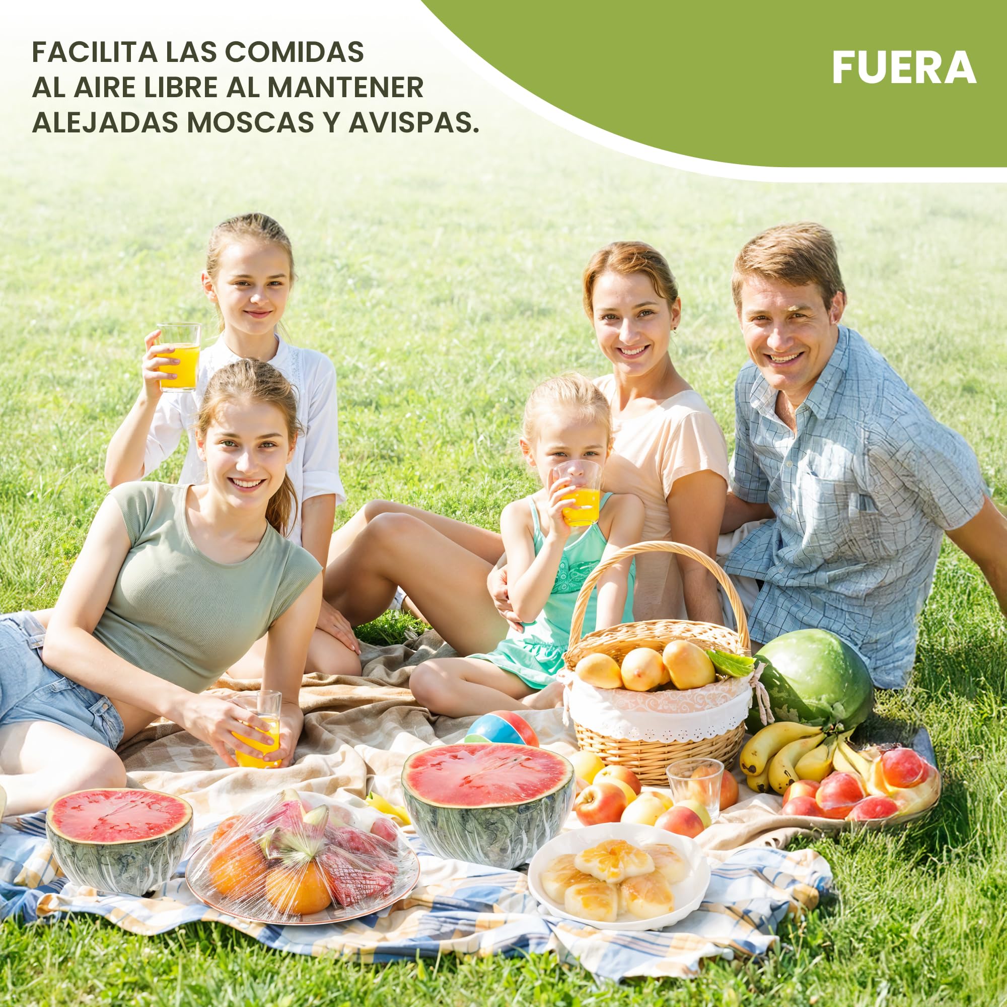 Culivac Cubiertas para Alimentos Bioline ECO-LDPE, banda elástica caucho natural, Bolsas para Tapar Alimentos, film transparente comida, cuencos, pasteles, hecho en Suecia, sin BPA, 10 uds 55x33 cm.