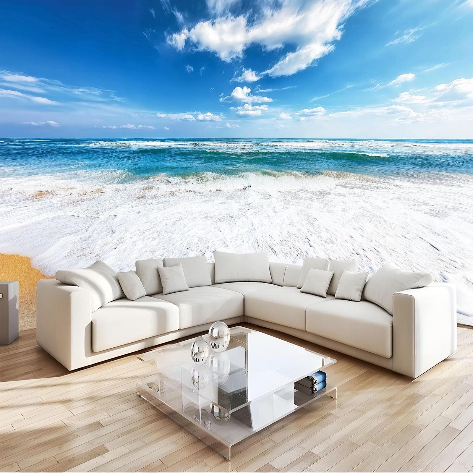 Fotografia, natura, plaża, fale, sztuka, fototapeta, 500 x 280 cm, efekt 3D, obraz ścienny, tapeta z włókniny, nowoczesna tapeta ścienna, pokój dziecięcy, sypialnia, tło TV, dekoracja ścienna
