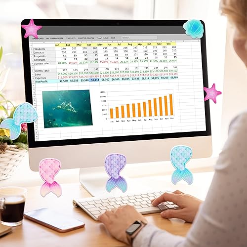 Miniatura 6 de B1ykin I Just Really Like Mermaids - Juego de notas adhesivas, 550 hojas de notas autoadhesivas de sirena, pestañas autoadhesivas de separación de