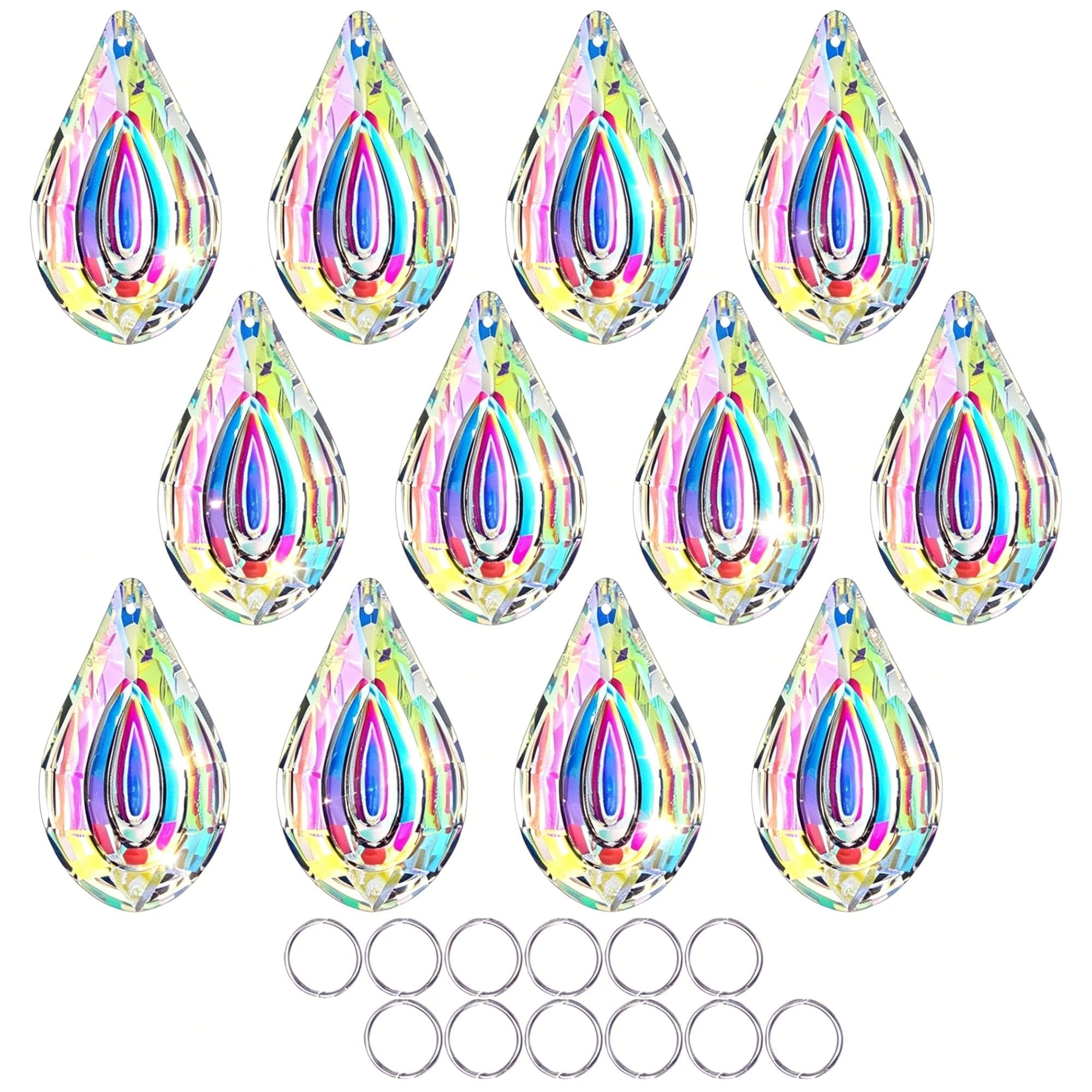 Crystal Prisms - 12 Pack for Chandeliers & Decor -7