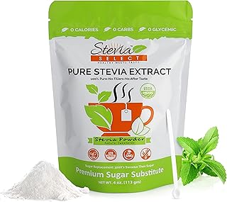 Stevia Select Pure Organic Stevia Powder - 100% Stevia Without Erythritol Zero Calorie Sweetener - Pure Stevia Powder Stevia Sweetener Sugar Substitute - Keto Sweetener & Sugar Alternative 113 grams