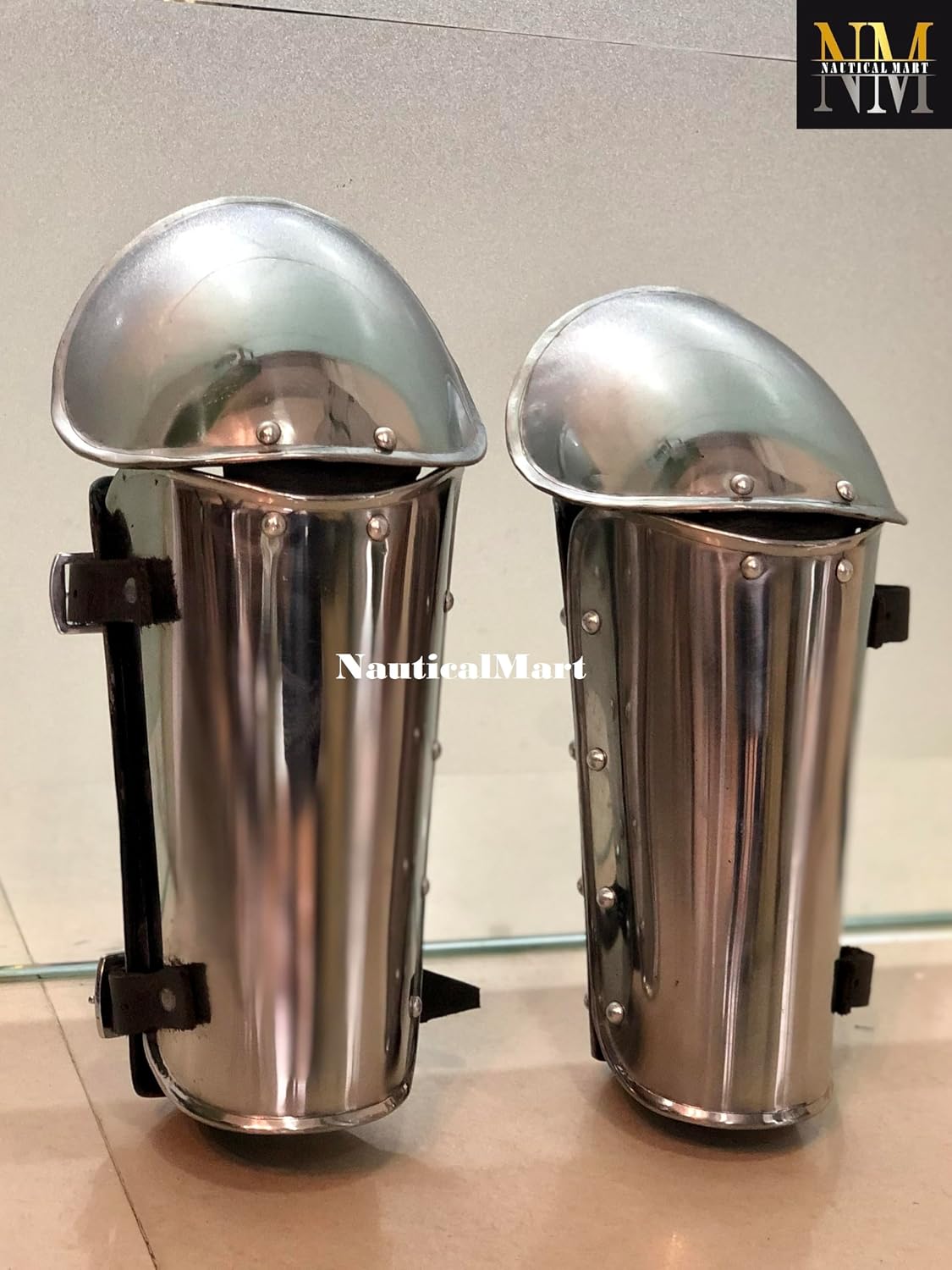Armor Enclosed Arm Protection One Size Fit All - Silver Arm Guard Bracers Handmade Fully Functional Rustic Vintage Home Decor Gifts & Halloween Costume