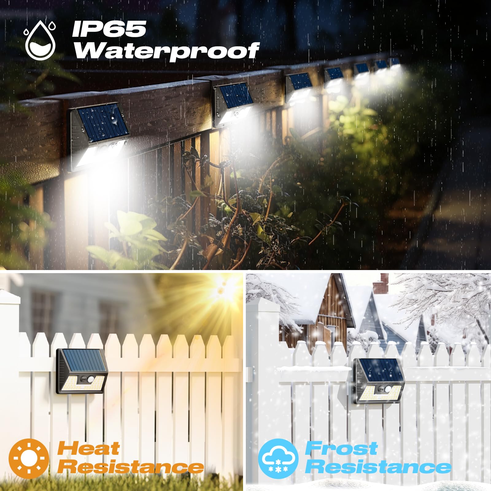 nipify Lampe Solaire Extérieur Détecteur de Mouvement, Lot de 8 Lumiere Solaire Exterieur Avec IP65 Étanche, 3 Modos Eclairage Exterieur Solaire, Lampe Solaire pour Jardin, Garage