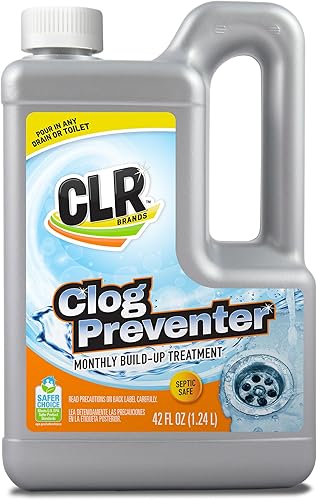 CLR Clear Pipes  Drains - Removedor y limpiador de obstrucciones para ducha fregadero inodoro eliminación de basura botella de 42 onzas