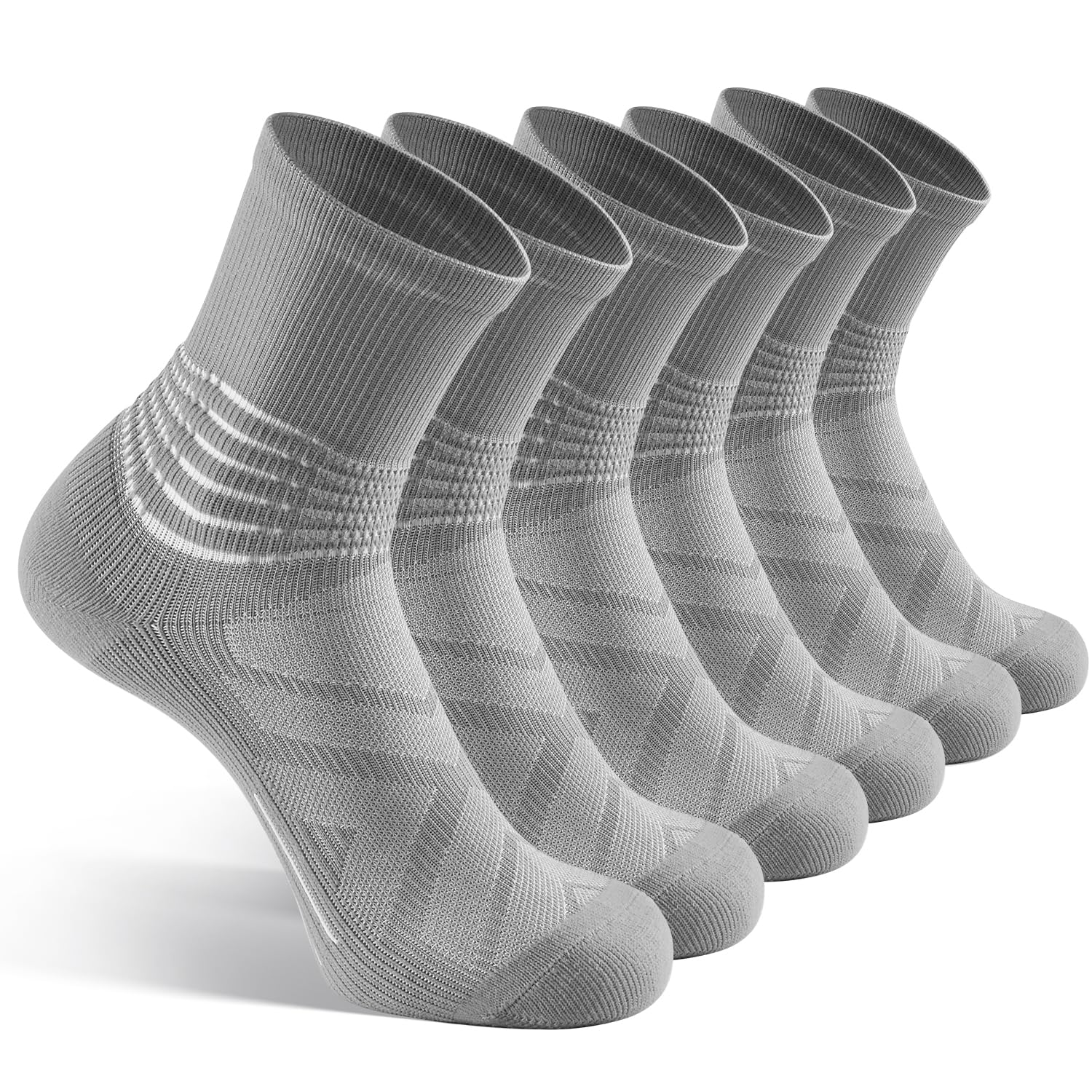 IRAMY Kompressionsstrümpfe Herren Damen Knöchelstütze Laufsocken Kompressionssocken Crew Wandersocken Wicklung Sportsocken Gepolsterte Plantar Fasciitis Socken 3 Paar