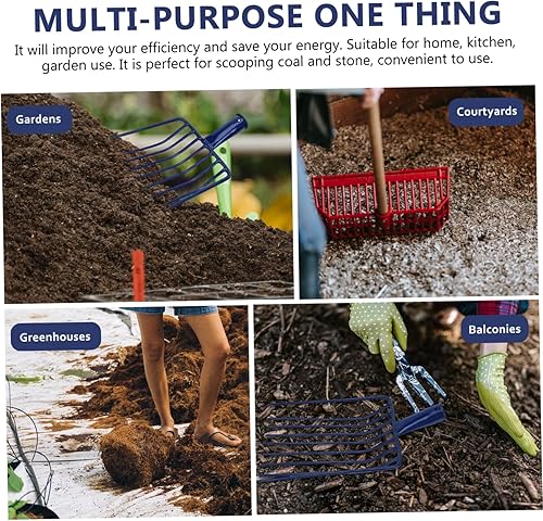 Miniatura 6 de Happyyami Rastrillo de hojas para arbustos, rastrillo de carbón, pala de carbón, pala de carbón, barbacoa, cucharada de cenizas de carbón,