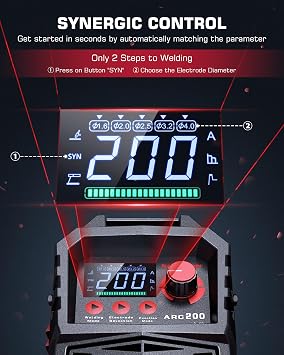 ARCCAPTAIN Stick Welder, 200A ARC/Lift TIG Welding Machine with E7018 Welding Rod 3/32'' 5LB